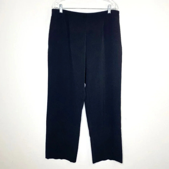 Coldwater Creek Black Pants Size 16 Invisible Elastic Waist Side Zip Office Wear - Picture 1 of 11